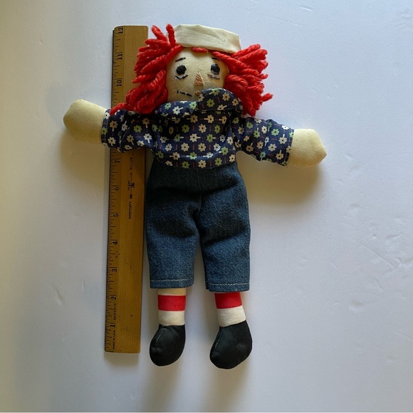 Handmade Raggedy Ann and Andy doll set embroidered face cloth vintage decor prop - Picture 10 of 12